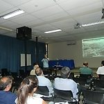 Sala de Videoconferencia del Campus Antumapu donde se desarrolló la charla.