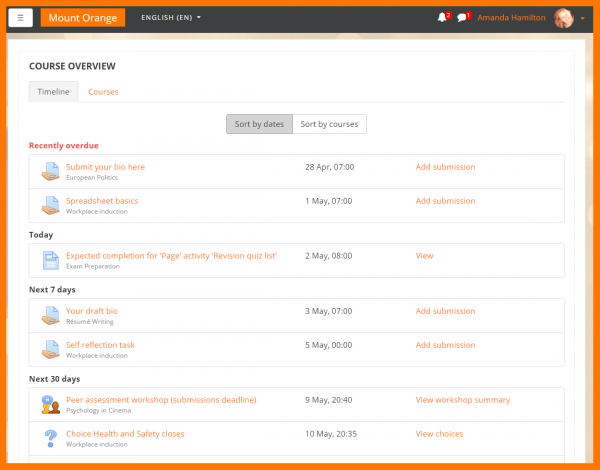 Vista general del curso