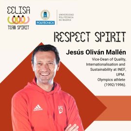 La llama olímpica de EELISA llega a la UPM con el exatleta olímpico Jesús Oliván como embajador del respeto en la campaña #EELISATeamSpirit