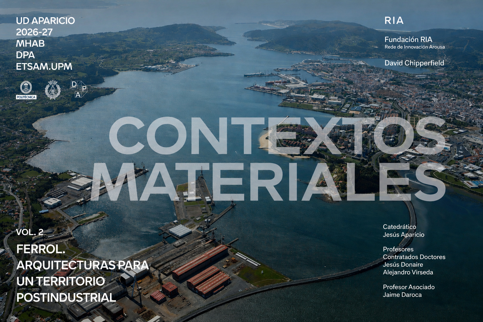Imagen del puerto de Ferrol con información del Aula Aparicio