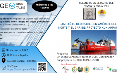 El Dr. Diego Córdoba impartió el cuarto GeoRisk Talks, titulado: “CAMPAÑAS GEOFÍSICAS EN AMÉRICA DEL NORTE Y EL CARIBE: PROYECTO KUK ÀHPÁN”