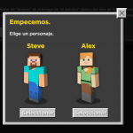 Avatares a escoger en el curso Minecraft