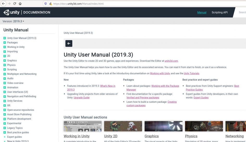 Interfaz manual de uso Unity