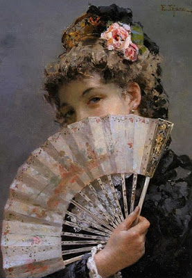 Mujer con abanico, Edoardo Tofano (1838-1920)