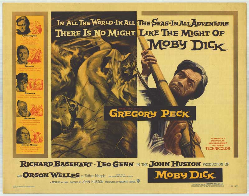 Cartel película Moby Dick, con Gregory Peck