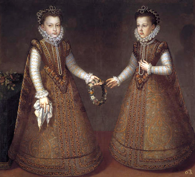 Las infantas Isabel Clara Eugenia y Catalina Micaela.