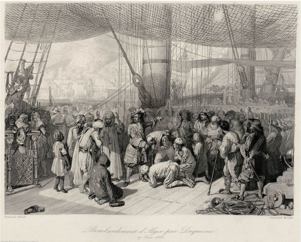 Duquesne fait liberer des captifs chretiens apres le bombardement d Alger en 1683